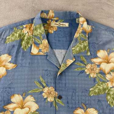 Vintage Tommy Bahama Shirt Men 2XL Blue Yellow Hib