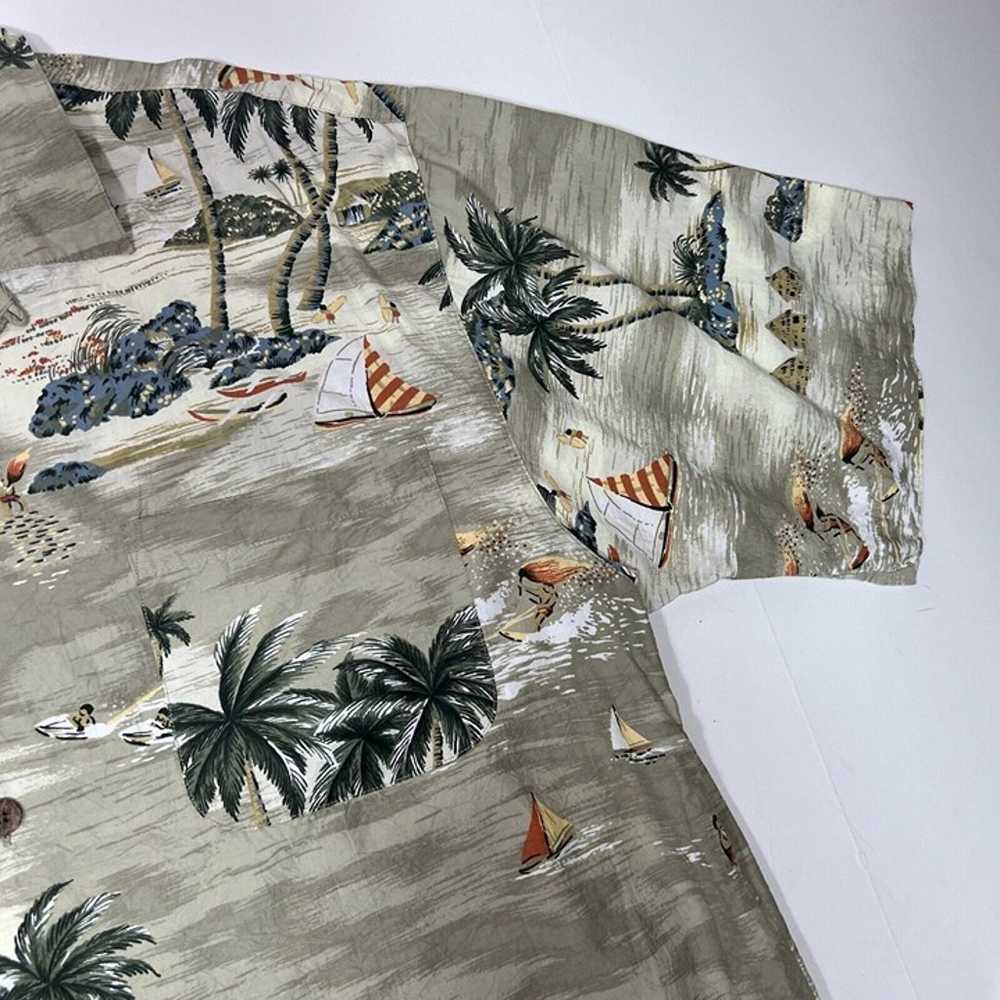 Vtg Tommy Bahama Hawaiian Shirt Mens Beige Rayon … - image 3