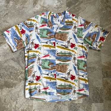 IOLANI VINTAGE HAWAIIAN SHIRT GOLF COURSE SHORT S… - image 1