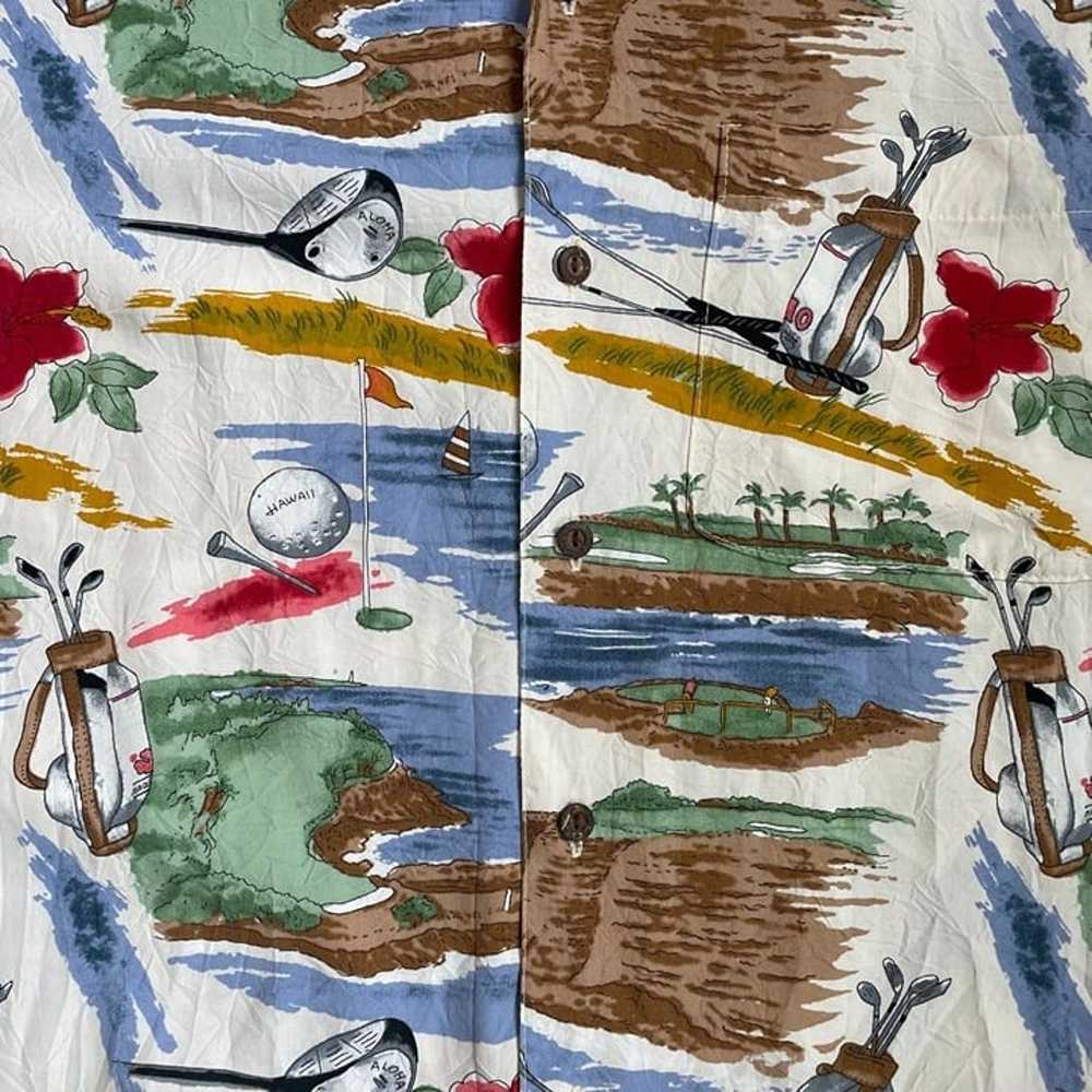 IOLANI VINTAGE HAWAIIAN SHIRT GOLF COURSE SHORT S… - image 3