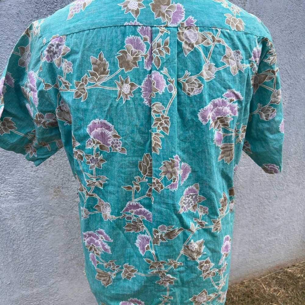 PreOwned Kahala Hawaiian Print Green 3/4 Button M… - image 2