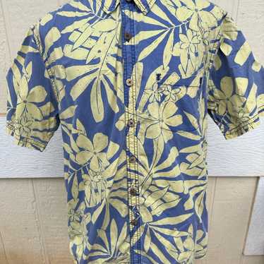 PreOwned Kahala Hawaiian Print Blue/Yellow Men's L