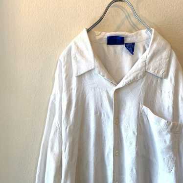 Ocean Pacific Vintage White Cotton Rayon Shirt - image 1