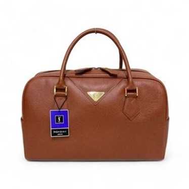 バッグ Yves Saint Laurent vintage boston bag Yves Saint Laurent Tan YSL Canvas Leather Trim Boston Bag