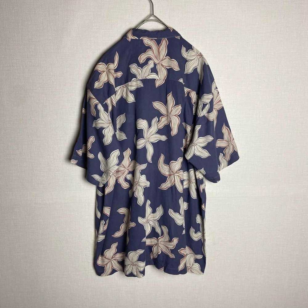 Aloha shirt, all-over print, floral pattern, blue… - image 4