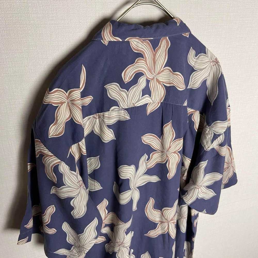 Aloha shirt, all-over print, floral pattern, blue… - image 7