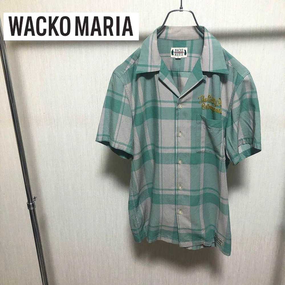 【Trendy!】WACKO MARIA Check Shirt Open Collar Embr… - image 1