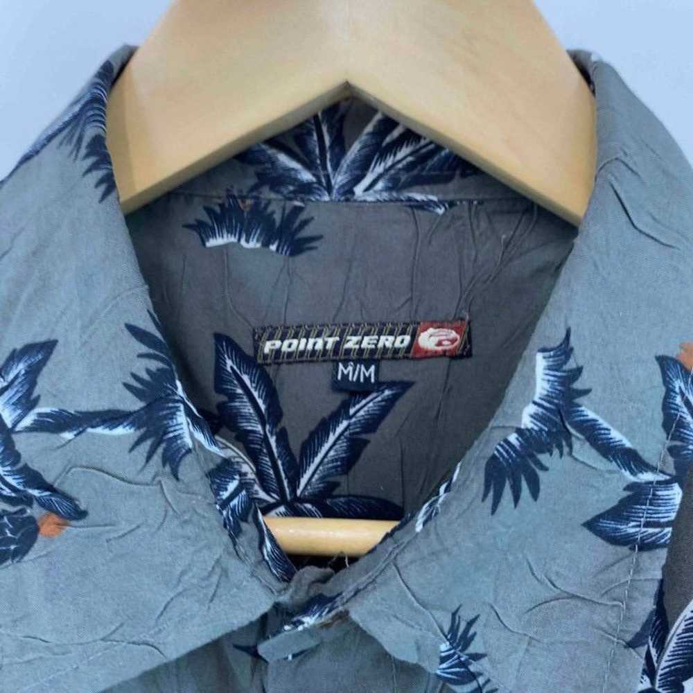 POINT ZERO Vintage 90s 00s Aloha Shirt M Short Sl… - image 3