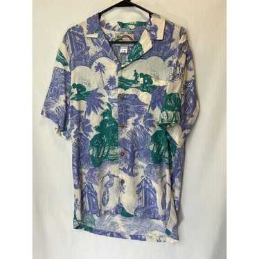 Paradise Found Hawaiian VTG 80s Rayon Shirt in Tu… - image 1