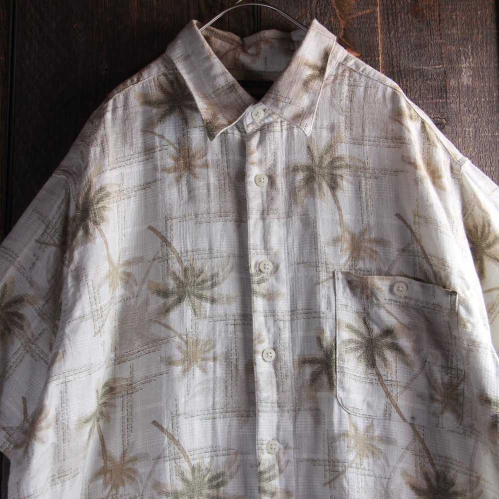 Vintage Linen Aloha Shirt with Coconut Pattern, X… - image 2