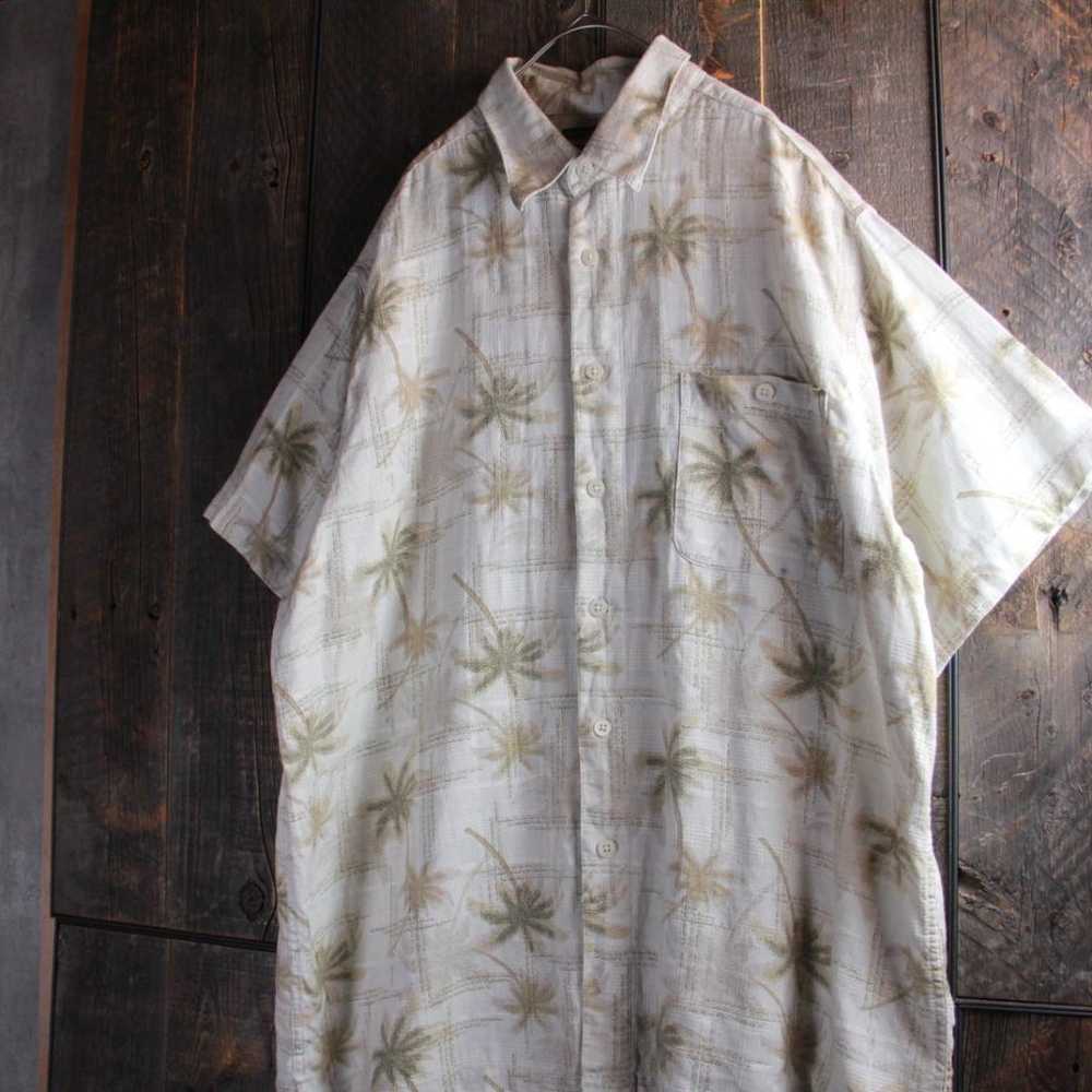 Vintage Linen Aloha Shirt with Coconut Pattern, X… - image 3