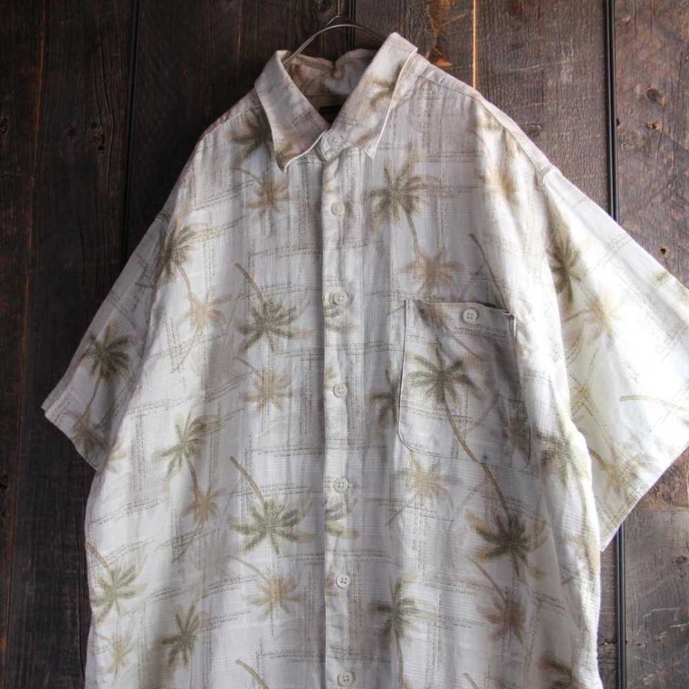 Vintage Linen Aloha Shirt with Coconut Pattern, X… - image 4