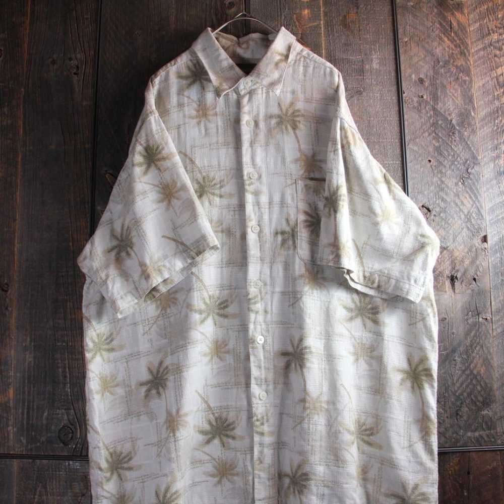 Vintage Linen Aloha Shirt with Coconut Pattern, X… - image 6