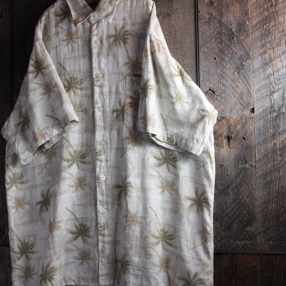 Vintage Linen Aloha Shirt with Coconut Pattern, X… - image 9