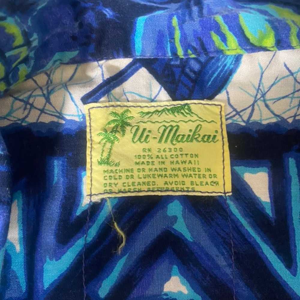 UI -MAIKAI Hawaiian Button Up Shirt Tiki - image 2