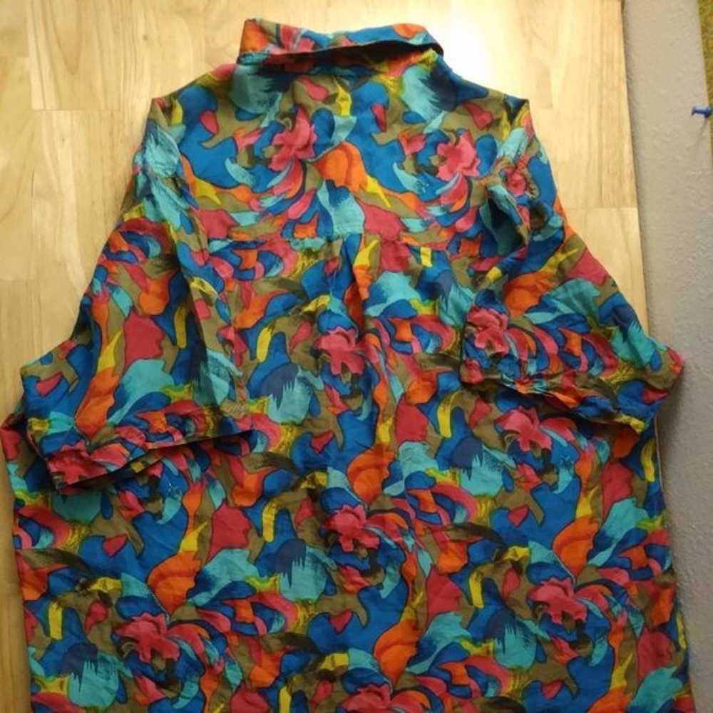 Vintage Harnold Abstract Silk Button Down Hawaiia… - image 4