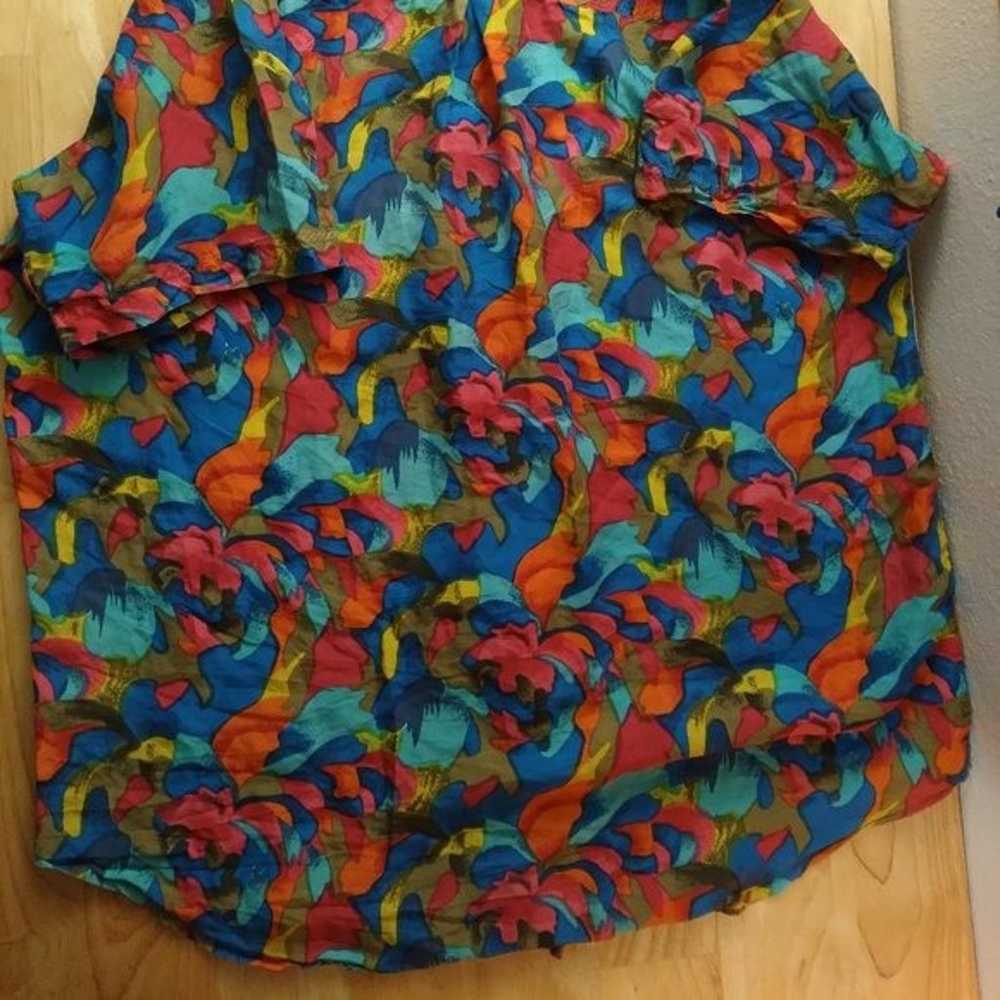 Vintage Harnold Abstract Silk Button Down Hawaiia… - image 5