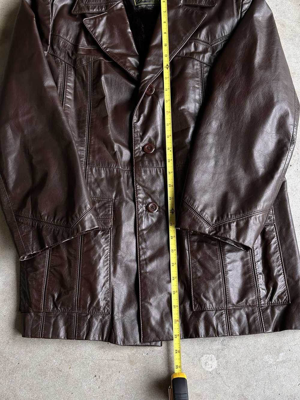 Vintage vintage Dark brown Leather Jacket by Harb… - image 8