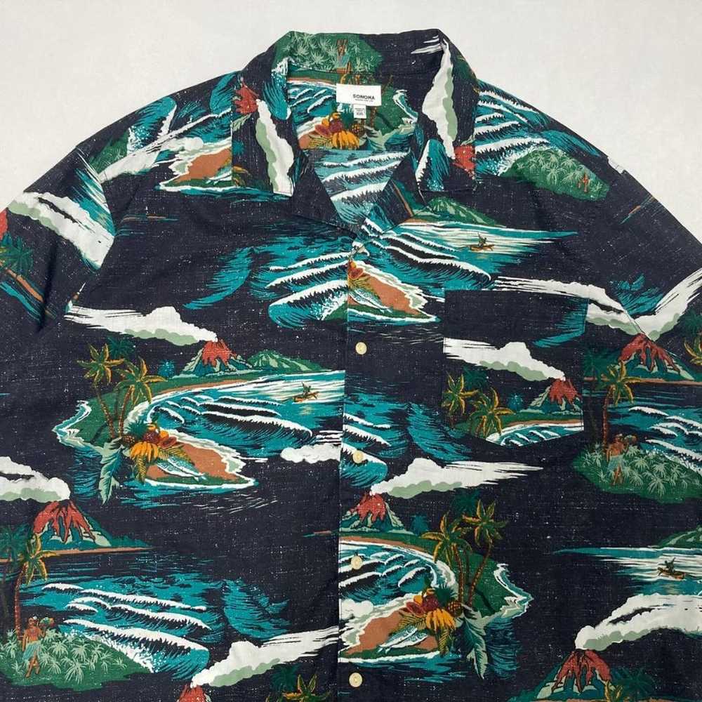 [Aloha shirt patterned shirt Aloha shirt black bl… - image 4