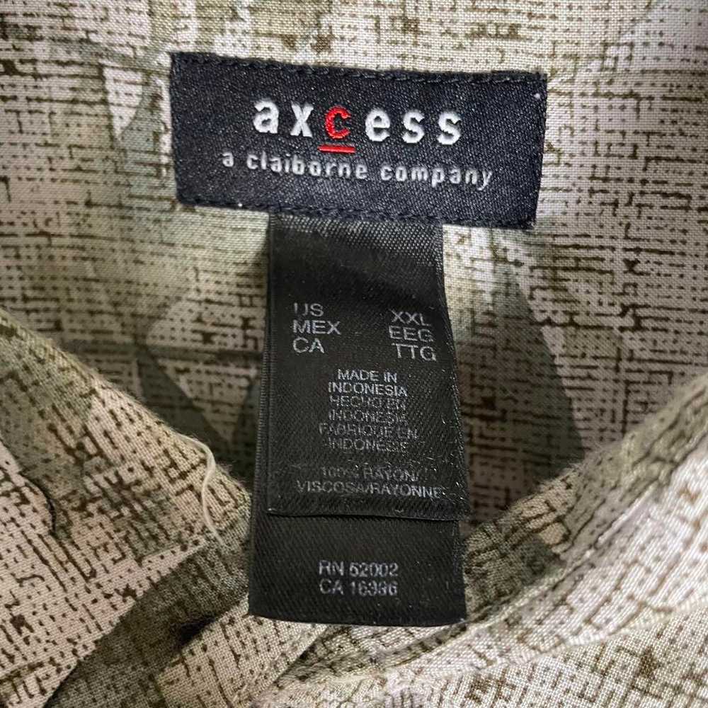 ✮Aloha Shirt Axcess Beige Green Botanical Japanes… - image 11