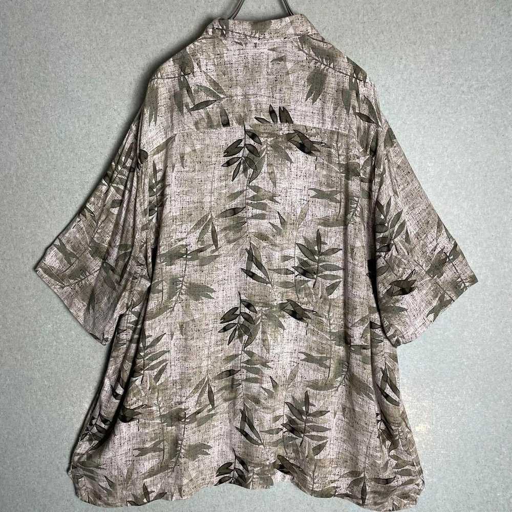 ✮Aloha Shirt Axcess Beige Green Botanical Japanes… - image 3