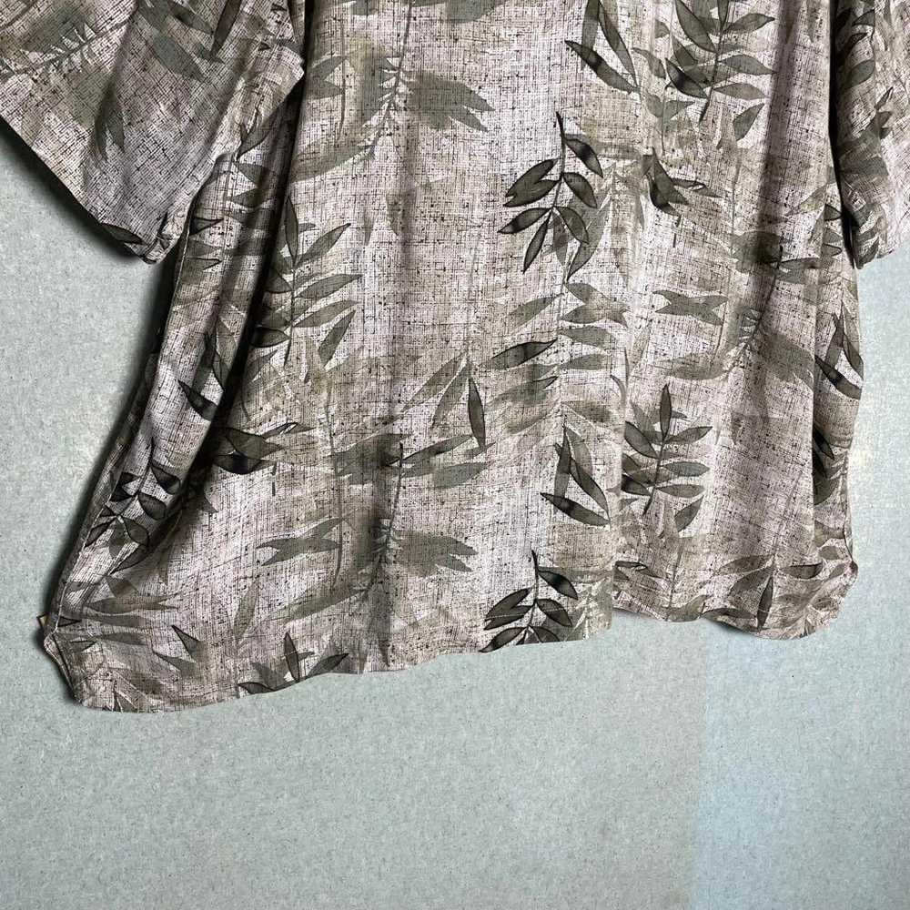 ✮Aloha Shirt Axcess Beige Green Botanical Japanes… - image 9