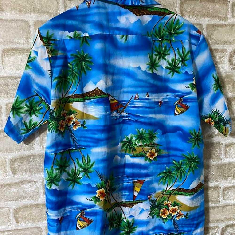 Vintage 80s Helena's Men's Size L Aloha Shirt Sho… - image 3