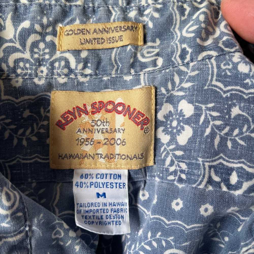 Vintage Reyn Spooner Men's Medium Blue 50th Anniv… - image 6