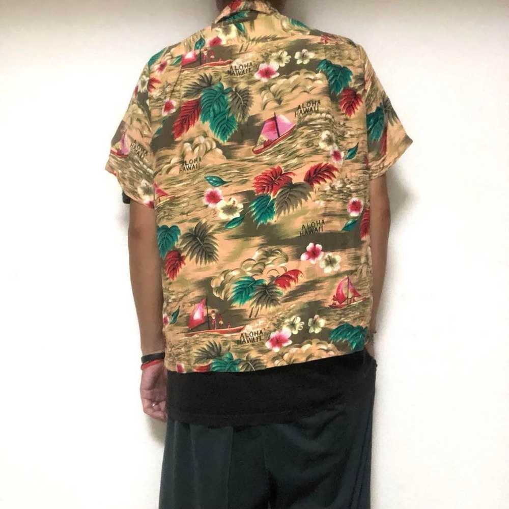 Vintage 60s Rayon Aloha Shirt Hawaiian Shirt S Ma… - image 2