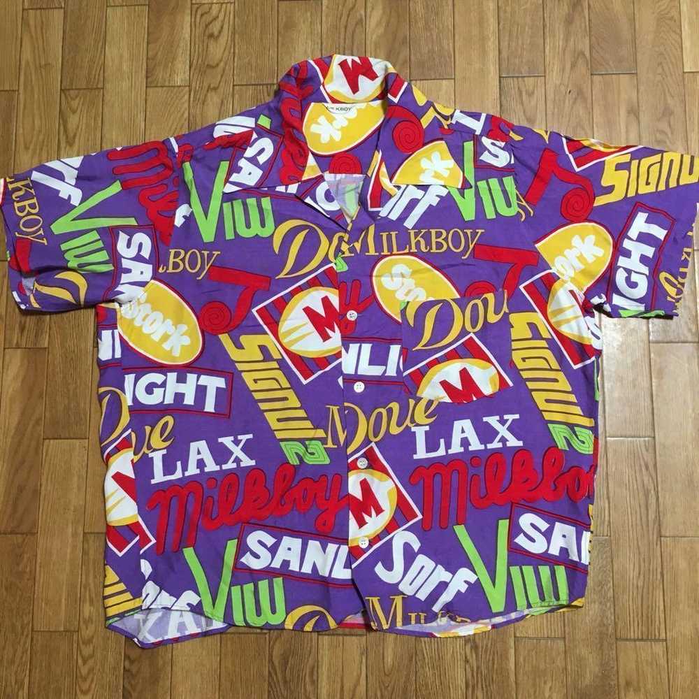 90s MILKBOY All-over Print Aloha Shirt Rayon Open… - image 1