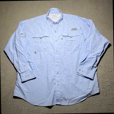 Vintage Mens Large Classic Blue Fishing Vented Lon