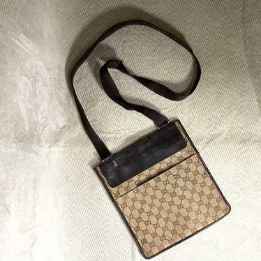 GUCCI Shoulder Bag GG Canvas Leather