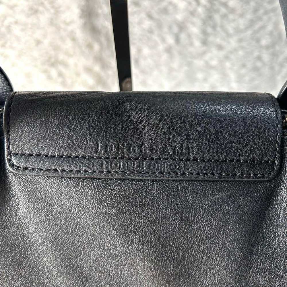 Longchamp shoulder bag 2way Pliage all leather bl… - image 7