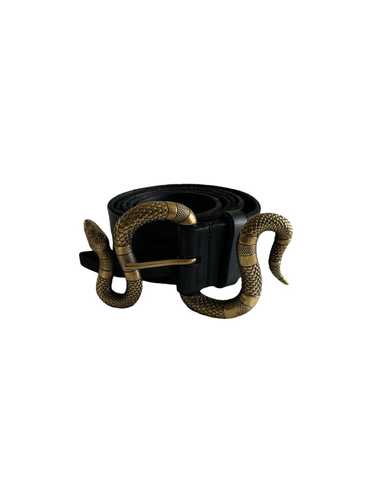 Gucci Gucci Snake Buckle Black Leather Belt