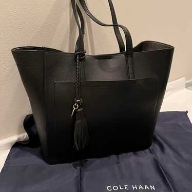 COLE HAAN Tote Bag with Tassel, Black, On Sale‼️