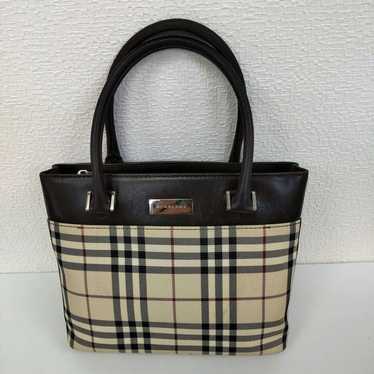 Burberry handbag canvas leather Nova check mini to