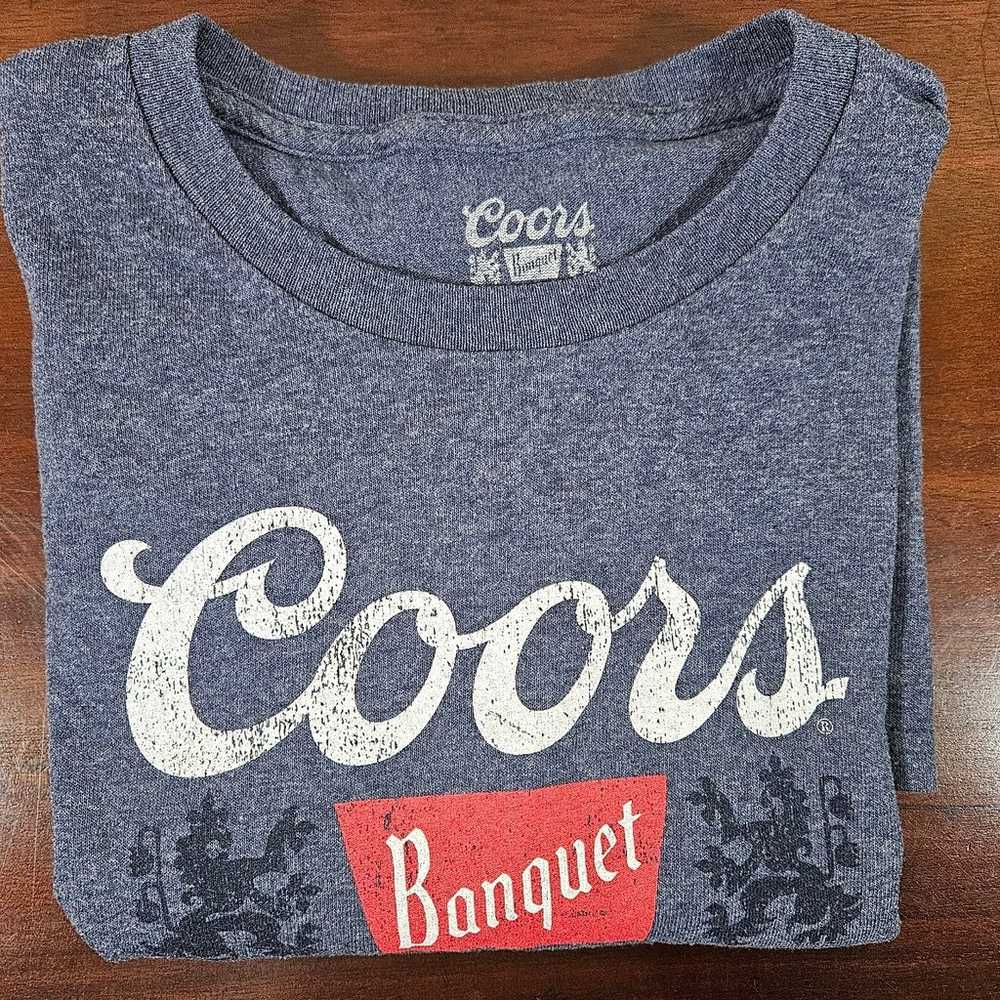 Mens Medium Coors Light Blue Beer Shirt - image 3