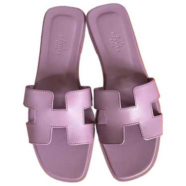 Hermès Oran leather sandal - image 1