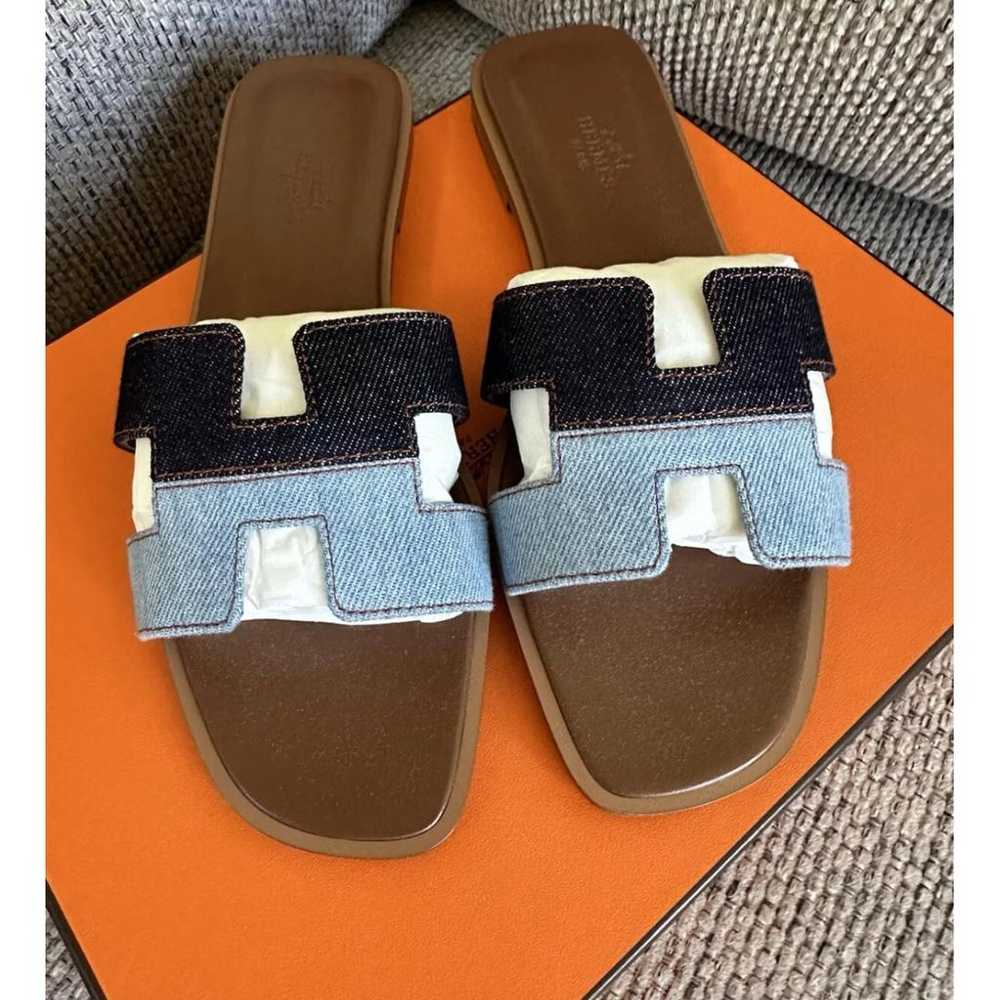 Hermès Oran cloth sandal - image 2