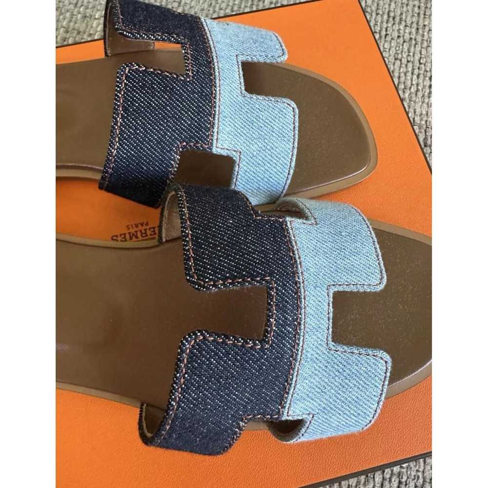 Hermès Oran cloth sandal - image 4