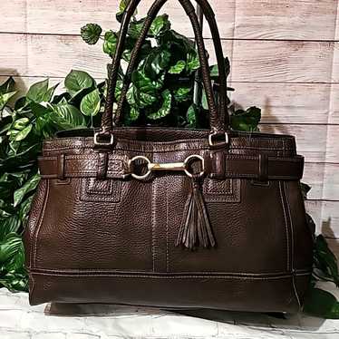 Coach Large Hamptons Pebbled Leather Tassel Tote - image 1