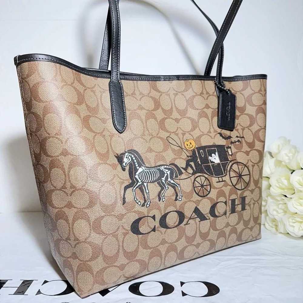 Coach City Tote In Signature Canvas With Hallowee… - image 3