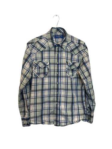 Cinch Cinch Shirt Men’s Medium Blue Plaid Pearl Sn