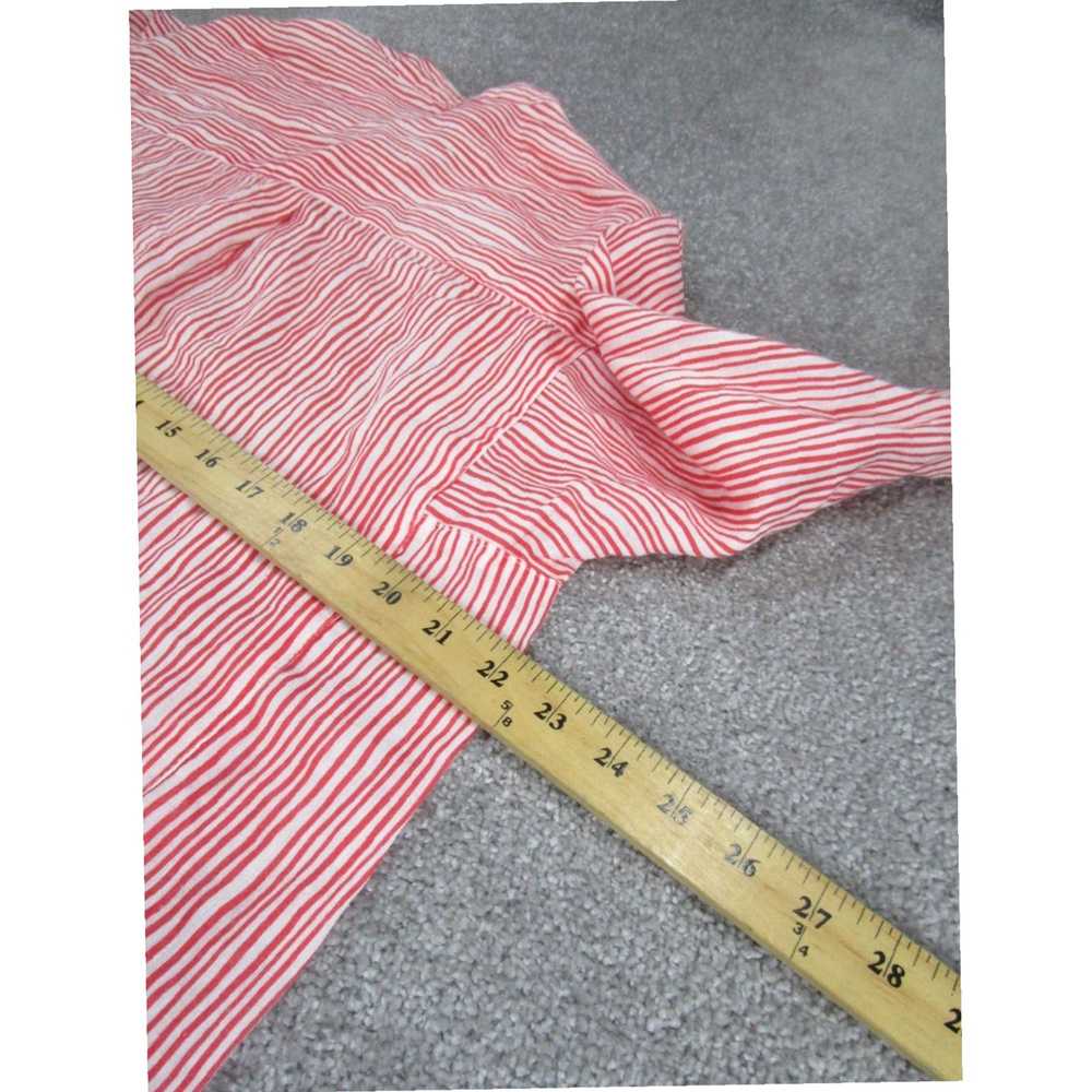 Vintage Red Linen Striped Long Sleeve Shirt for W… - image 5