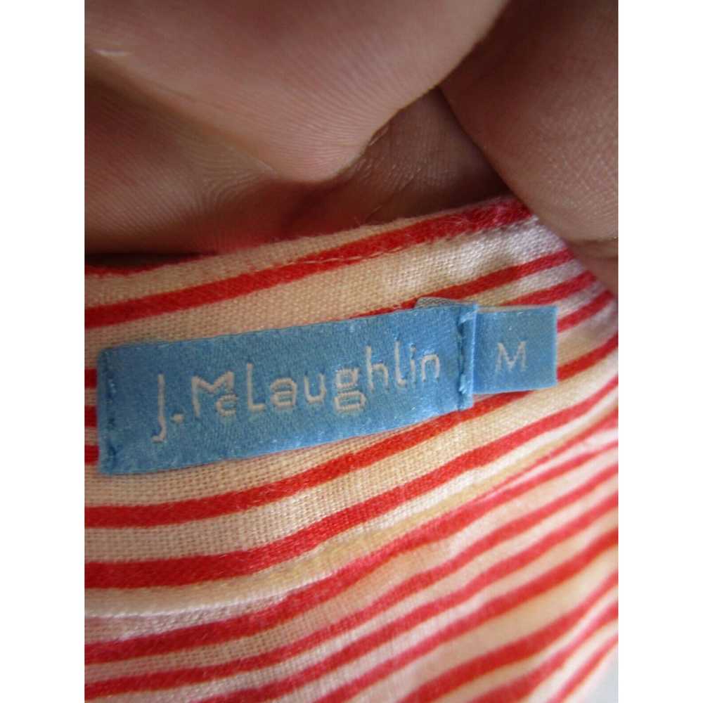 Vintage Red Linen Striped Long Sleeve Shirt for W… - image 6