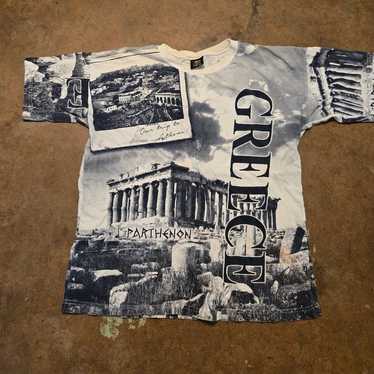 90s GREECE black and white T-shirt - image 1