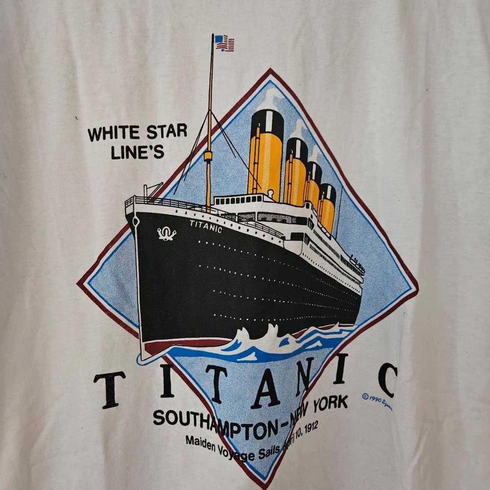 Vintage Titanic White Shirt  Mens M - image 2