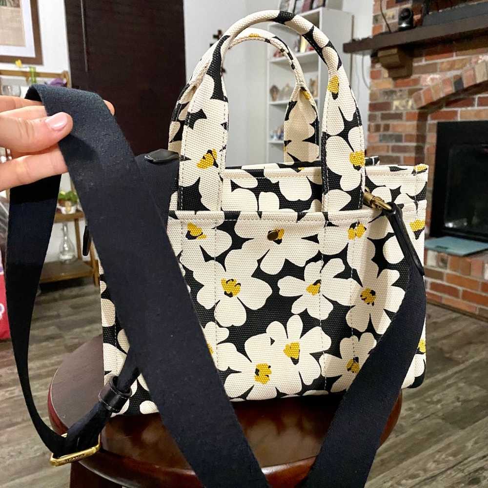 Coach Floral Print Canvas Cargo Medium Tote white - image 4