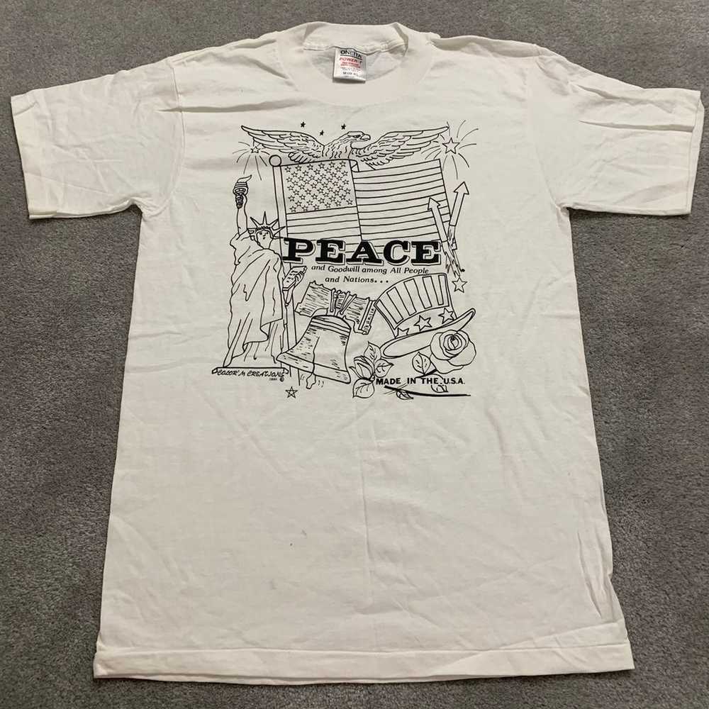 Vintage Single Stitch Peace Goodwill Tee - image 1