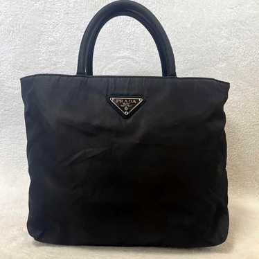 PRADA Mini Handbag with Triangle Logo, Nylon, Bla… - image 1